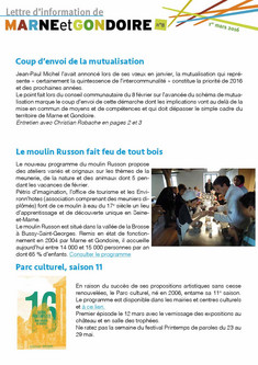 N°8, La mutualisation (interview Christian Robache) / stations d'éco-mobilité / Populations communales 2016