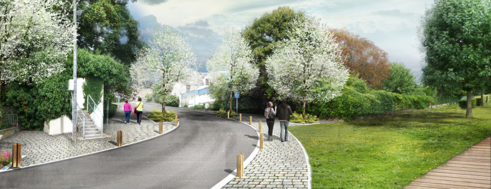 Photomontage rue du lavoir (Egis - Atelier Villes et Paysages)